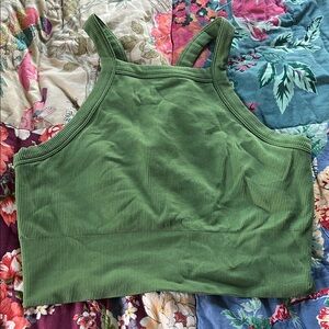 Athleta Green Ribbed Tank Top